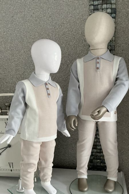 Granlei boys polo collar tracksuit 224-493C beige