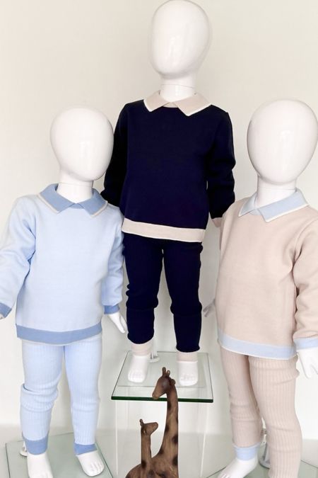 Granlei boys rib leg outfit 225-631F navy