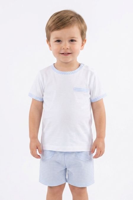 Sardon boys tshirt & short set 22CO-531 WH/BL