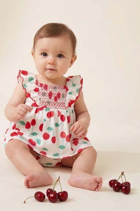 Tutto Piccolo girls cherry dress and knickers 2288s26 RED