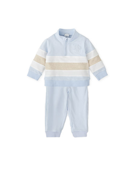 Tutto Piccolo boys quarter zip tracksuit 2711-25 beige