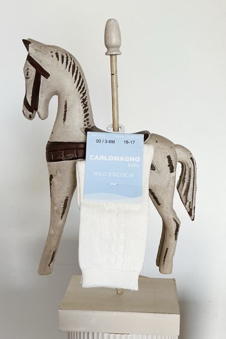 Carlomango boys knee high socks 272-19 ivory natural