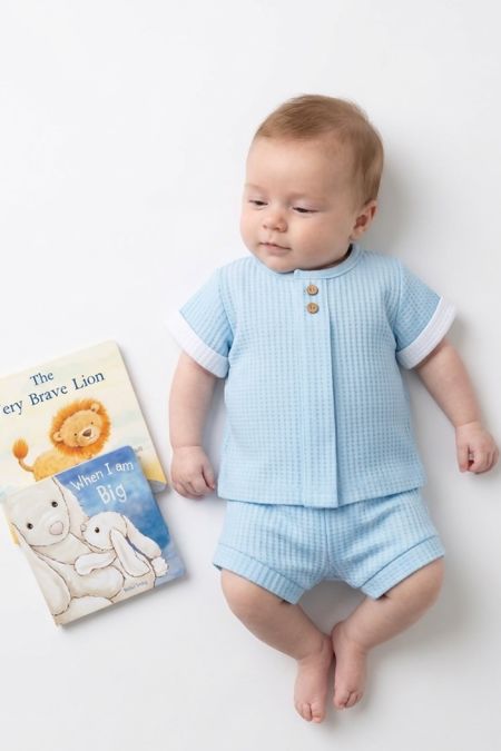 Calamaro baby boys top and short set 11098 blue