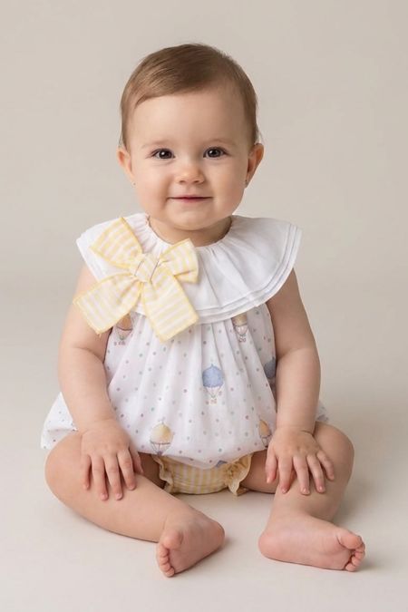 Little Star balloon print dress and panty SG250 LEMON