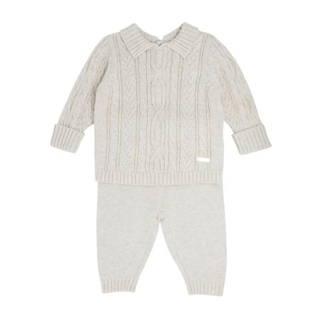 Bluesbaby boys heavy cable knit sweater & pants BB0116-021 beige