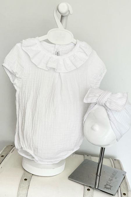 Calamaro baby girls cheesecloth body vest 32497 white