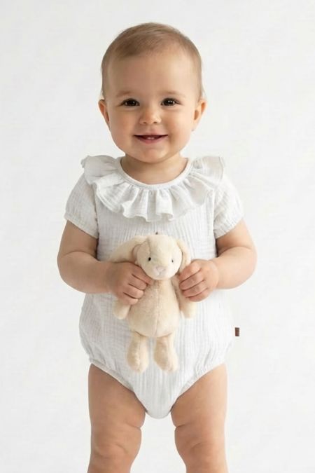 Calamaro baby girls cheesecloth body vest 32497 white