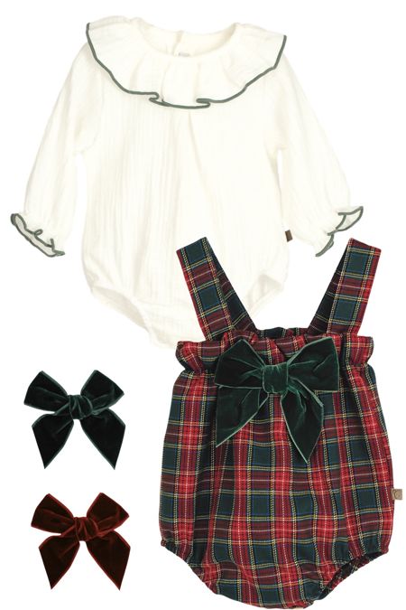 Calamaro girls frill neck body and tartan bubble 32522-515-2526