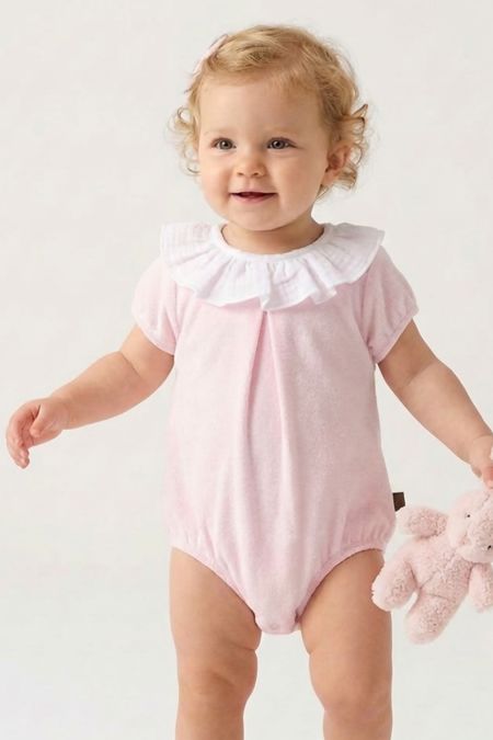 Calamaro girls towelling romper 32529-26 pink