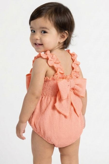 Calamaro girls strap romper 32542-26 coral