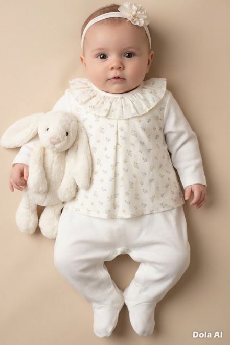 Rapife girls floral babygrow 4603-24 CREAM