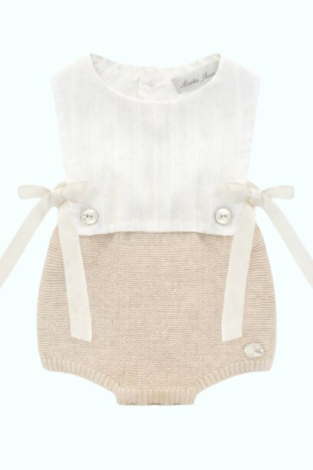 Martin Aranda boys bib effect romper 001-31300 BEIGE