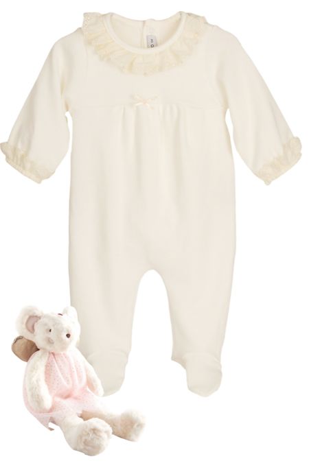 Calamaro girls frill babygro 33047-2526 ivory