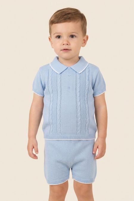 Little Star Boys knitted two piece set 3499 BLUE