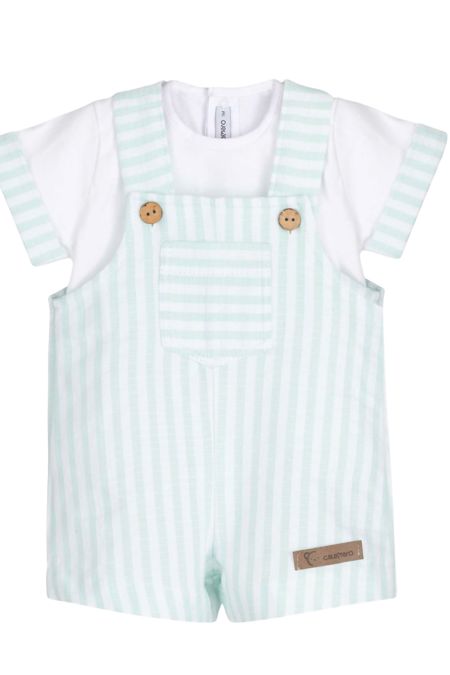 Calamaro boys striped dungaree and top 11305-26 mint