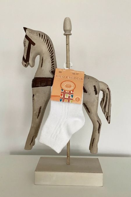 Carlomagno silk knit boys ankle sock 42/12 White