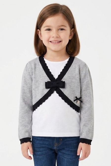 Mayoral Girls Bolero Cardigan 4330 Grey-Navy
