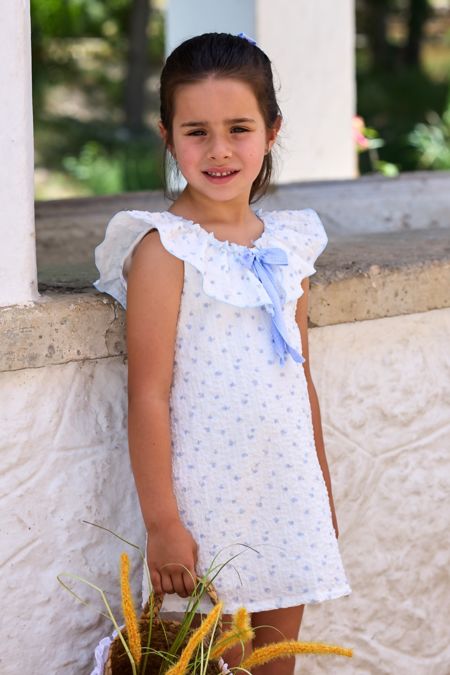 Rapife girls ditsy print dress 4415S26 BLUE