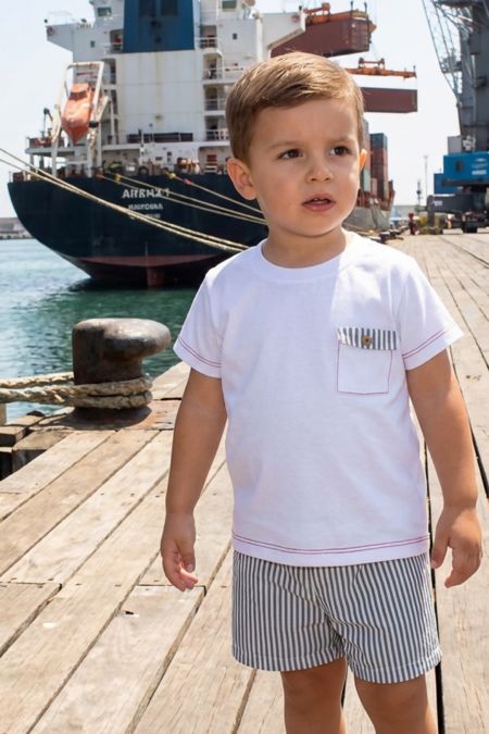 Rapife Boys Tshirt and short set 4950S26 RED NAVY