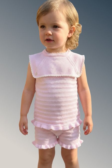 Granlei girls stripe top and shorts 126-551-47 Pink