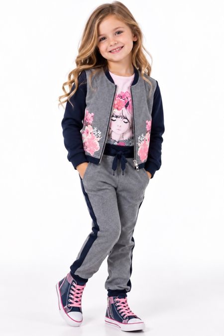 Deux Par Deux Girls Jacket, Top & Trousers G30-G70-G21 Navy