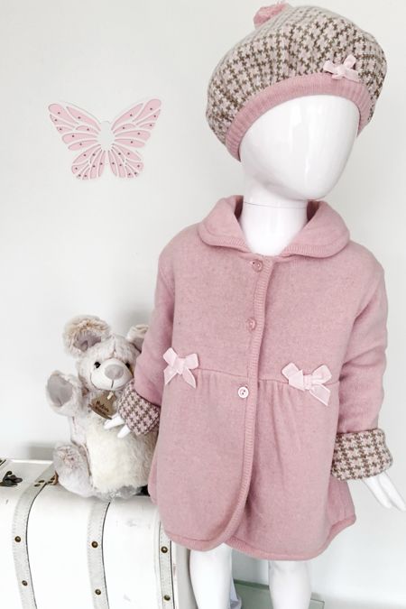Mintini baby girls knitted coat & beret DK158-152