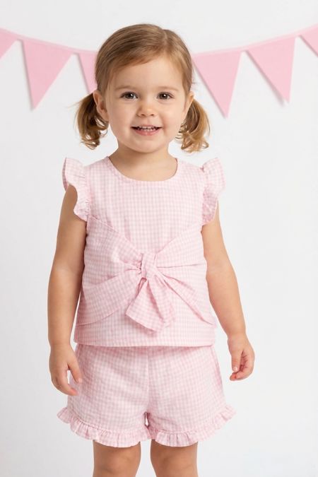 Tutto Piccolo girls top and shorts outfit 5582-123 PINK