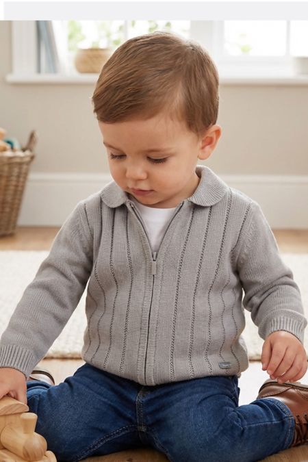 Tutto Piccolo Boys Cardigan 5612 Mocha Grey