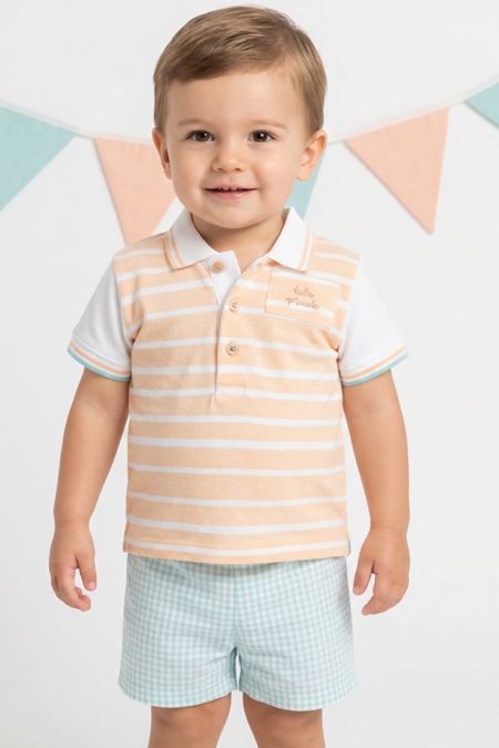 Tutto Piccolo boys top and shorts 5689-123 TANGERINE