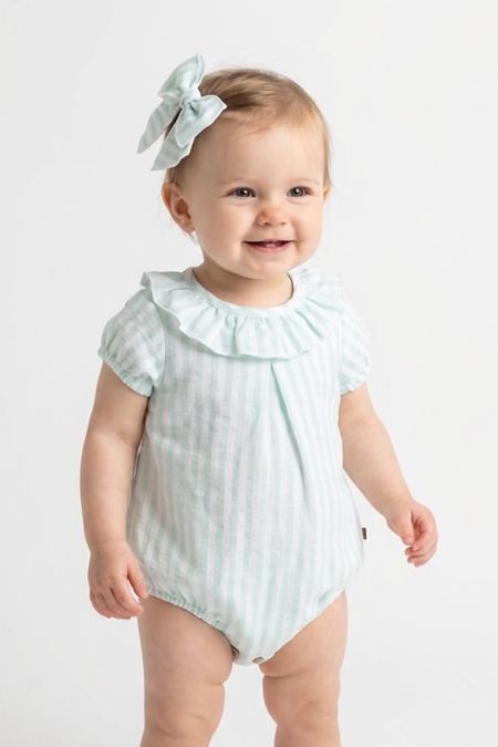 Calamaro candy stripe romper 32549-26 mint