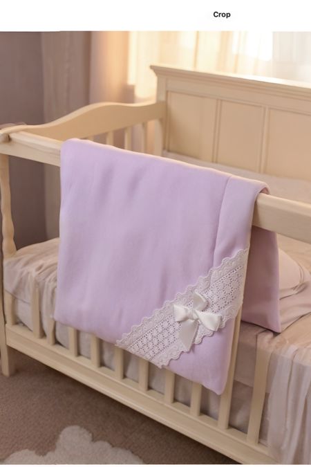 Little Star girls lace and bow blanket S2607 pink