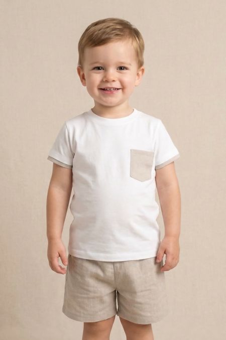 Rapife boys T shirt and short set 5915 Beige