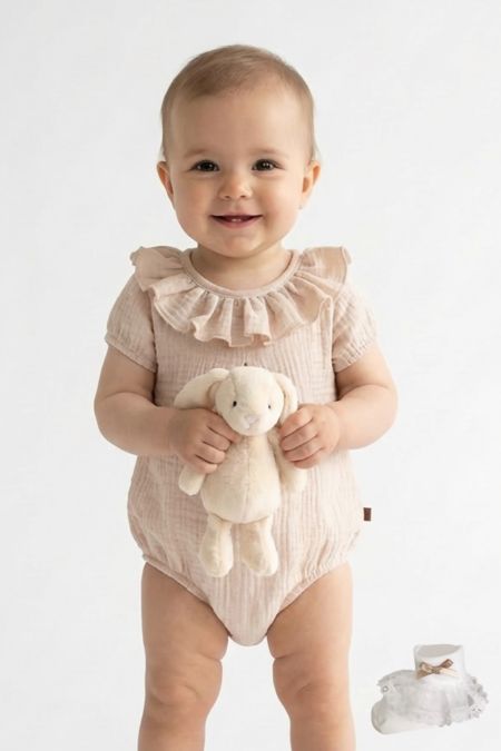 Calamaro baby girls cheesecloth body vest 32497 Beige
