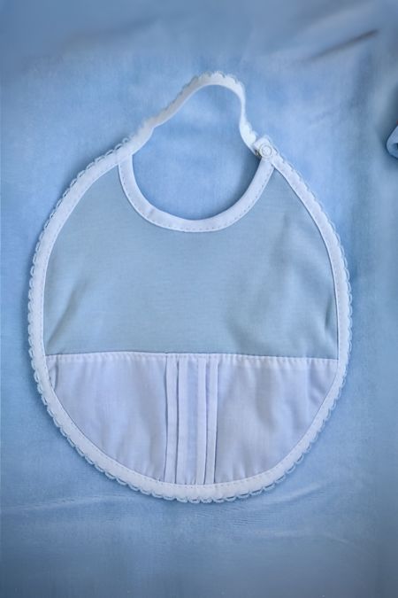 Little Star baby boy bib with white detail S2610 blue