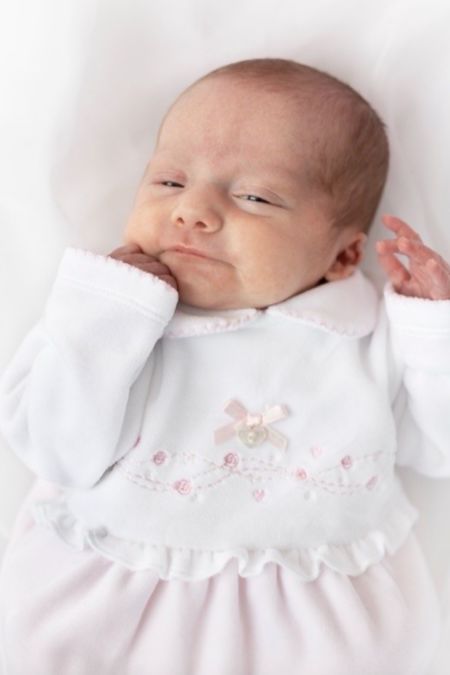 Bluesbaby girls velour babygrow BB2068-25 pink