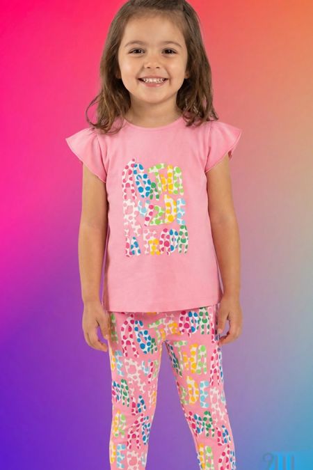 Agatha Ruiz girls spotty legging set 8738-26 pink
