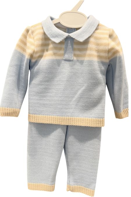 Little Star boys quarter stripe knit set 25200 BLUE