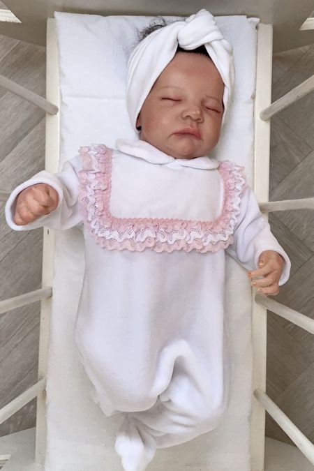 Little Star baby girls babygrow SG235VEL WH-PK