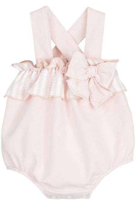 Calamaro girls strap romper with stripe detail 32547-26 pink