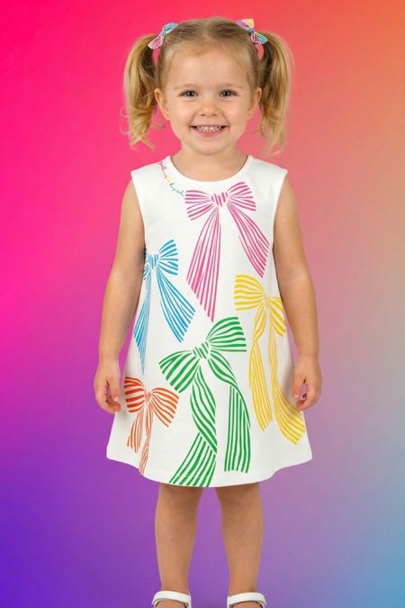 Agatha Ruiz bow pattern dress 8281-26 white