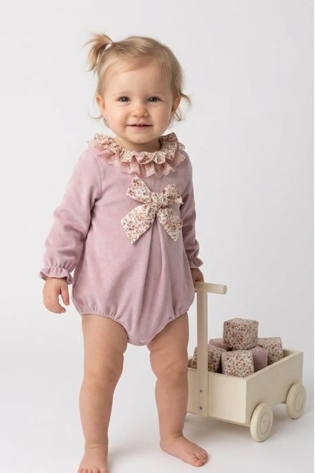 Sardon girls romper with bow & lace 022FD-921 MAQUILLAJE