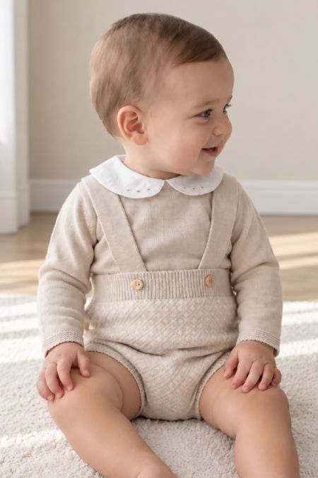 Little Star baby boys jumper and dungaree P3046 BEIGE