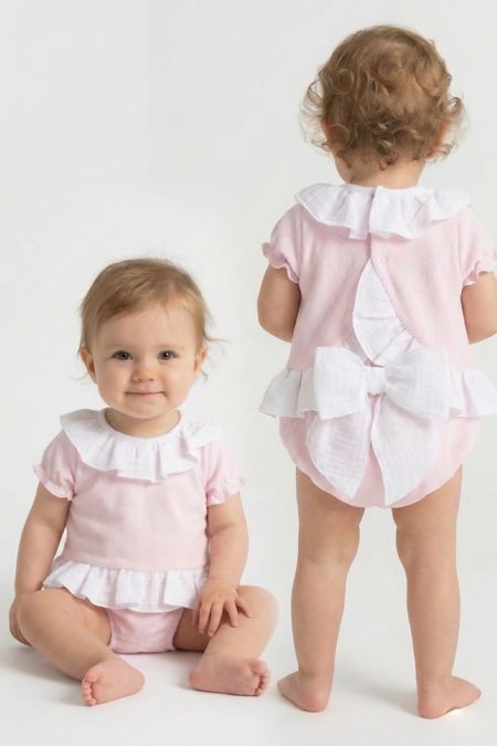 Calamaro girls towelling top and knicker set 11281-26 pink