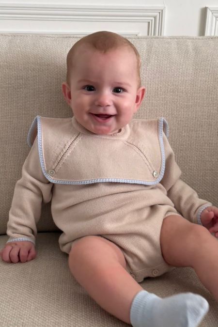 Granlei boys short leg romper big collar. 225-448PC2 beige