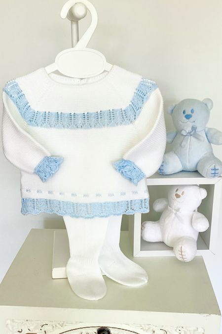 Macilusion baby boys footsie set 8004-021 wh/bl