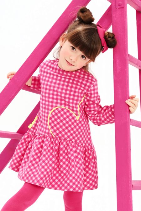 Agatha Ruiz check heart dress 8242-225 cerise