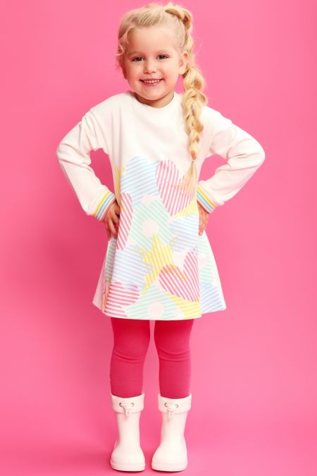 Agatha Ruiz dress with hearts 8245-225 ivory