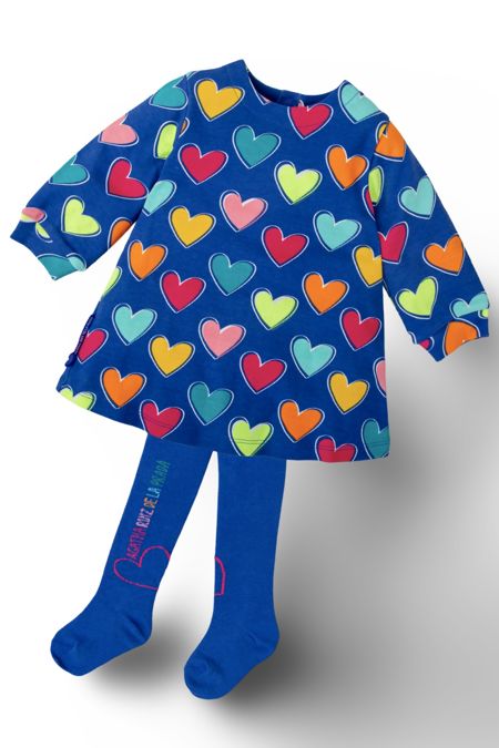 Agatha Ruiz heart print dress  8291-225 royal blue