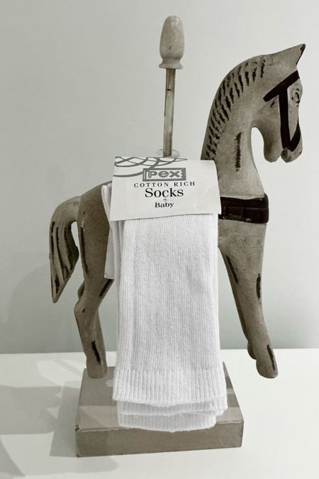 Pex white baby  knee high sock 2 per pack S5441