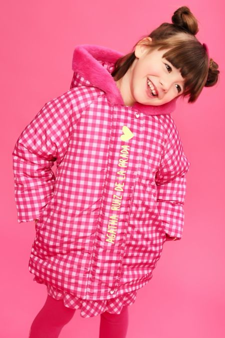 Agatha Ruiz check puffa coat 8551-225 cerise